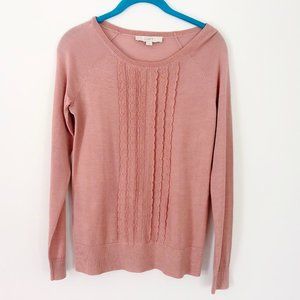 Dusty Rose Ruffle Long Sleeve Top LOFT